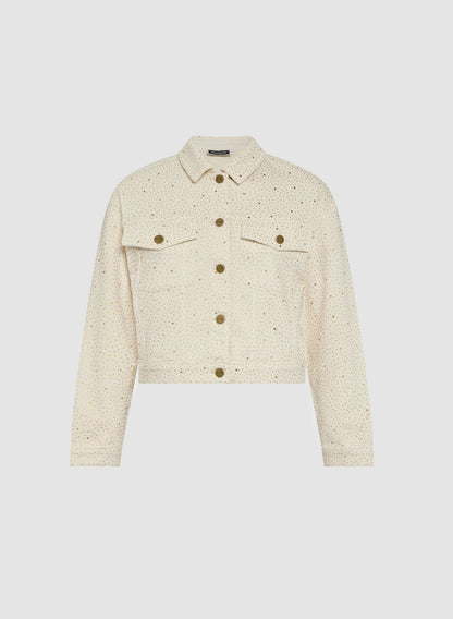 Women Embellished Denim Jacket Alabaster | Melanie Lyne