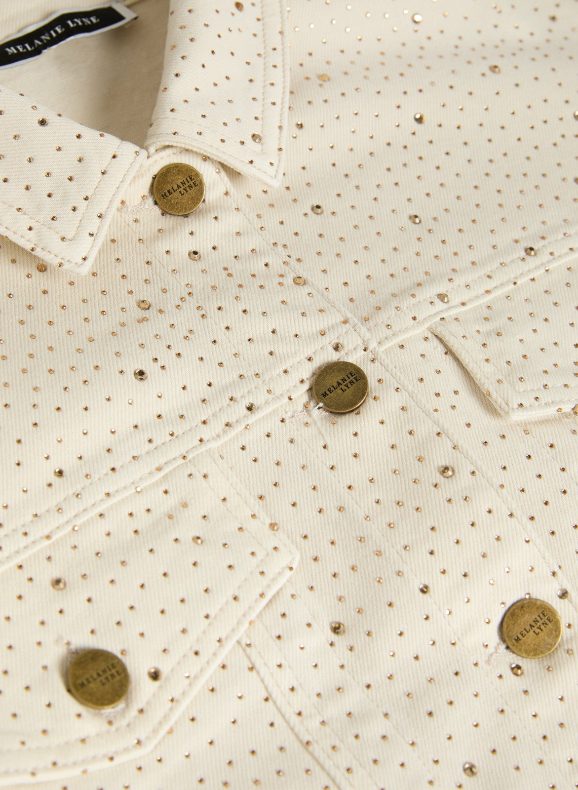 Women Embellished Denim Jacket Alabaster | Melanie Lyne