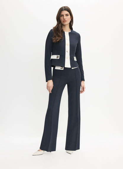 Women Contrast Trim Jacket Dark Navy | Melanie Lyne