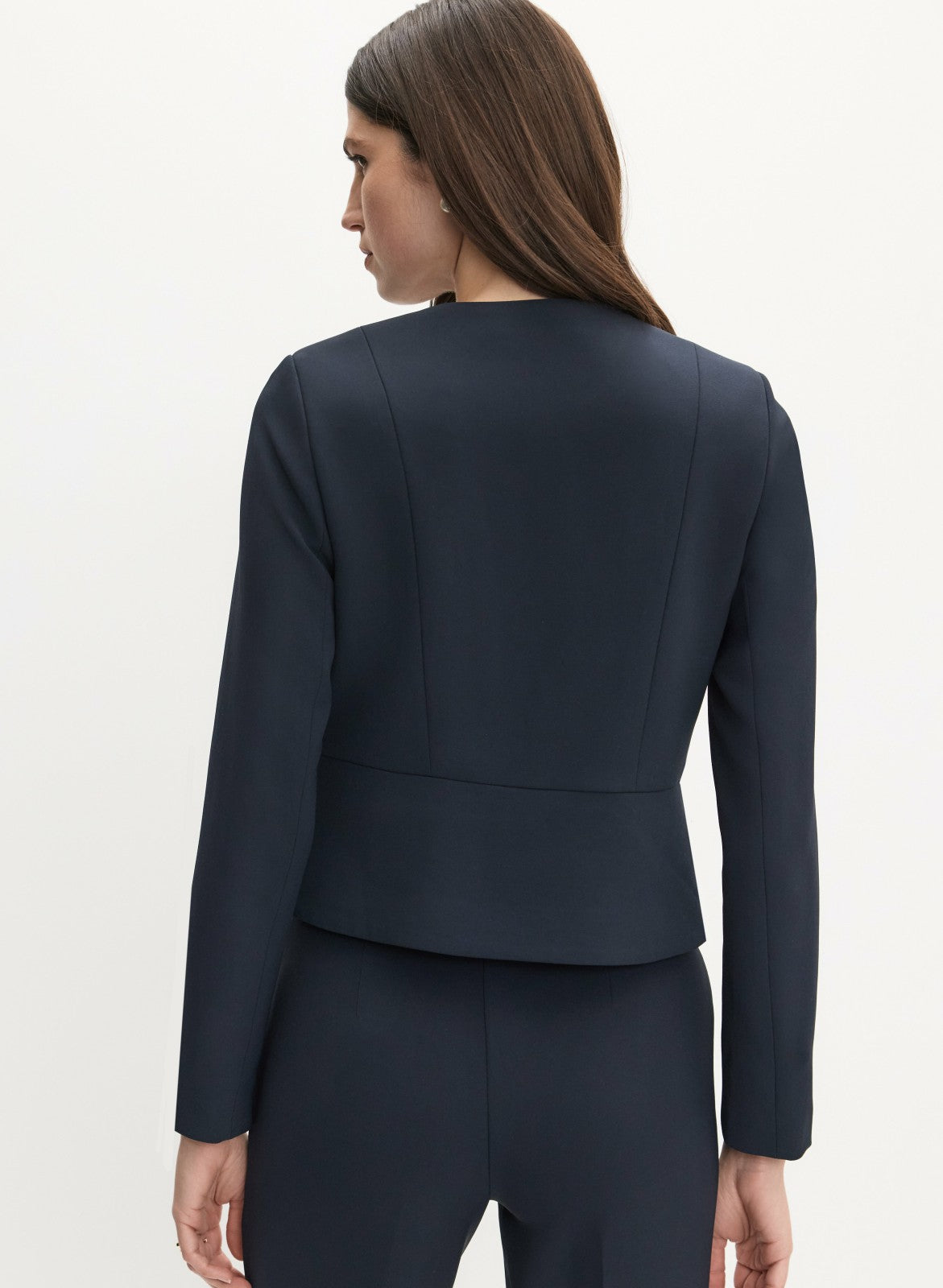 Women Contrast Trim Jacket Dark Navy | Melanie Lyne