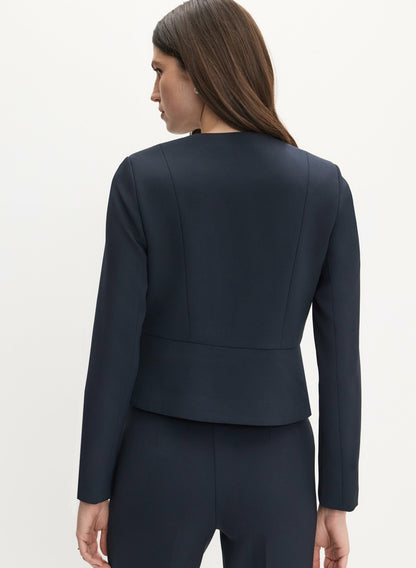 Women Contrast Trim Jacket Dark Navy | Melanie Lyne