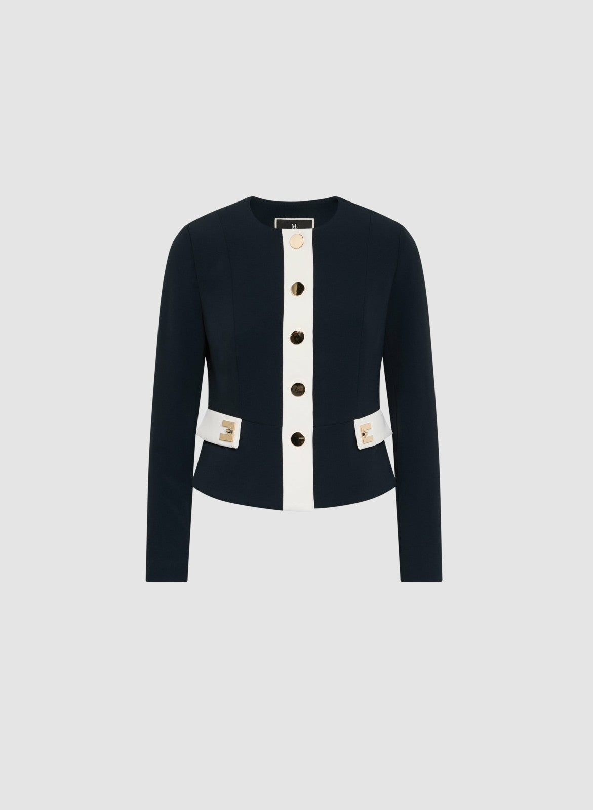 Women Contrast Trim Jacket Dark Navy | Melanie Lyne