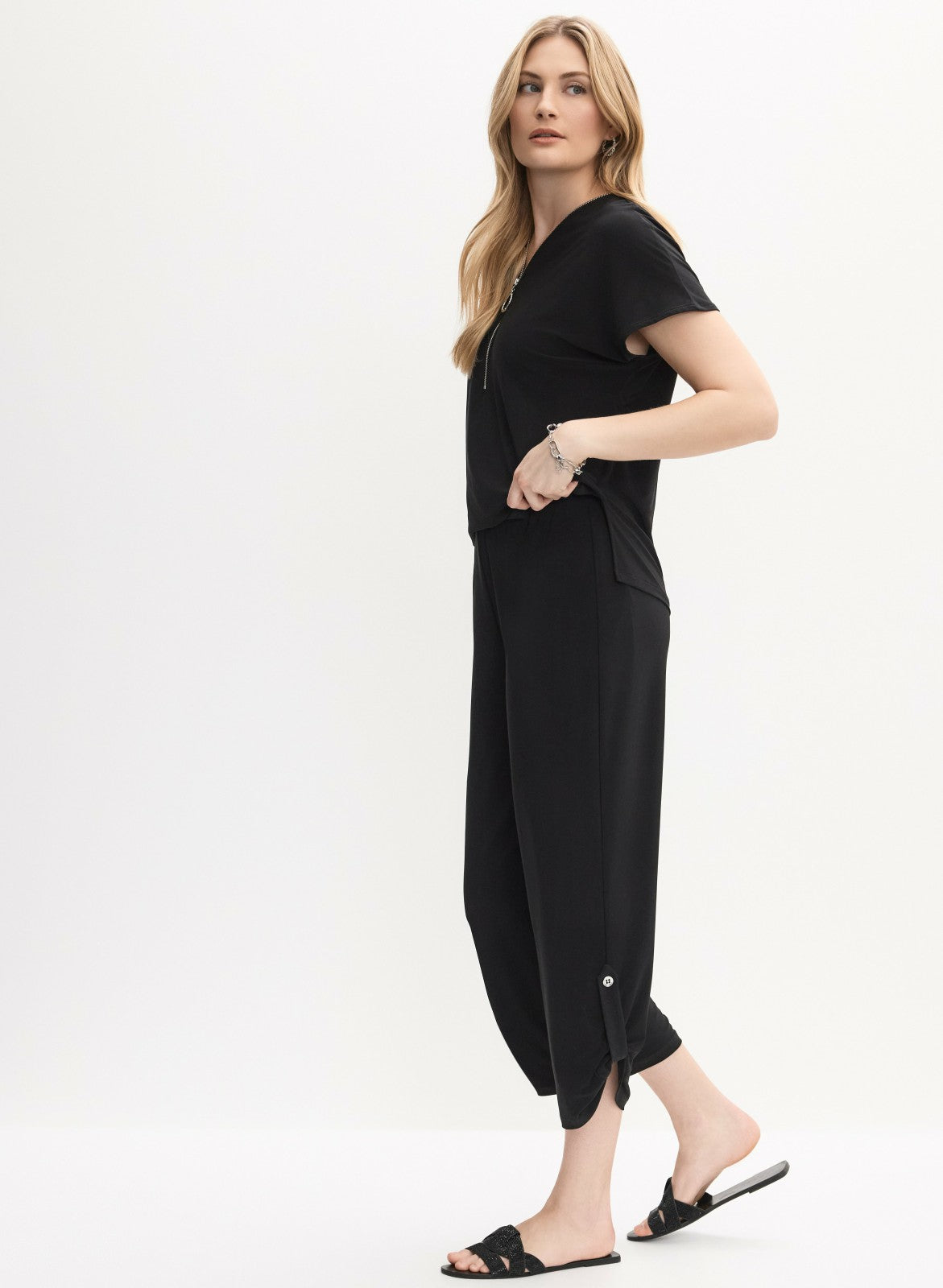 Women Joseph Ribkoff - Zip Neck Jumpsuit Black | Melanie Lyne