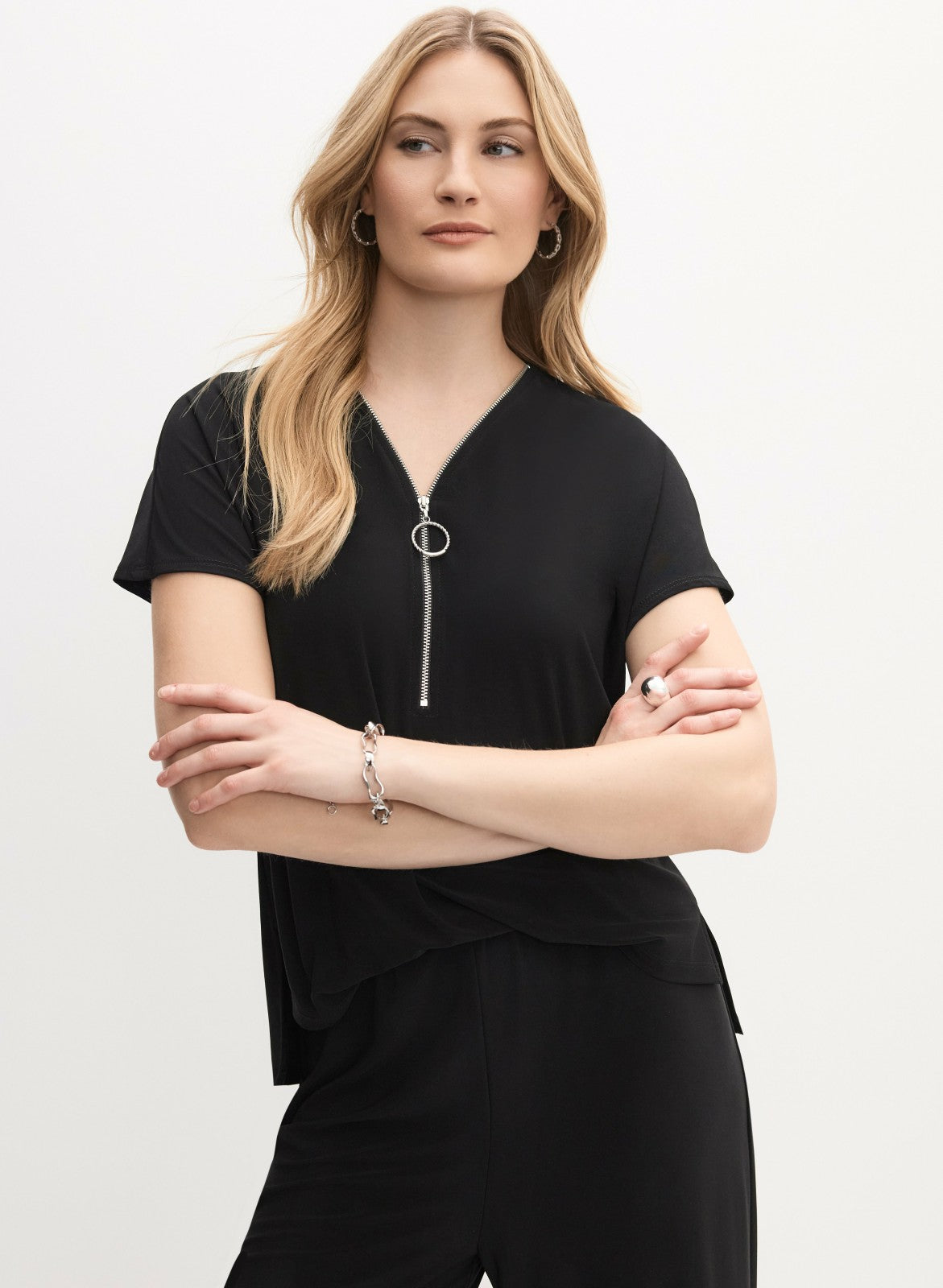 Women Joseph Ribkoff - Zip Neck Jumpsuit Black | Melanie Lyne