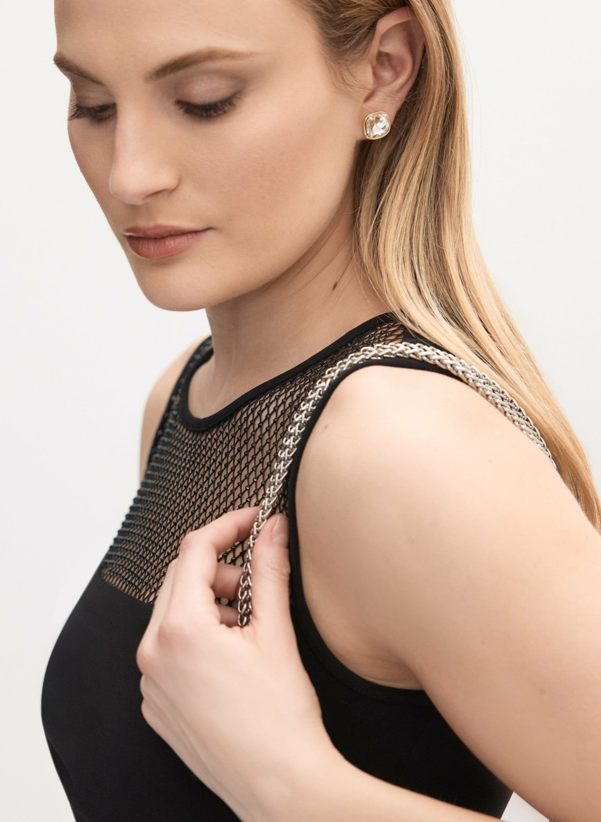Women Joseph Ribkoff - Mesh Detail Jumpsuit Black | Melanie Lyne