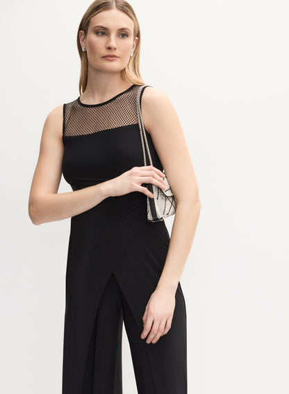 Women Joseph Ribkoff - Mesh Detail Jumpsuit Black | Melanie Lyne