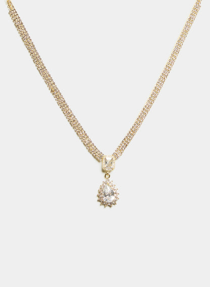 Women Teardrop Pendant Necklace Gold | Melanie Lyne