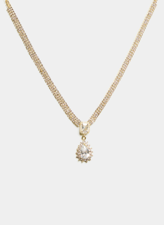 Women Teardrop Pendant Necklace Gold | Melanie Lyne