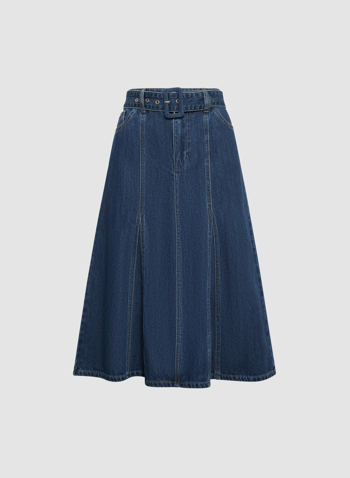 Women Denim Midi Skirt Rinse Tint | Melanie Lyne