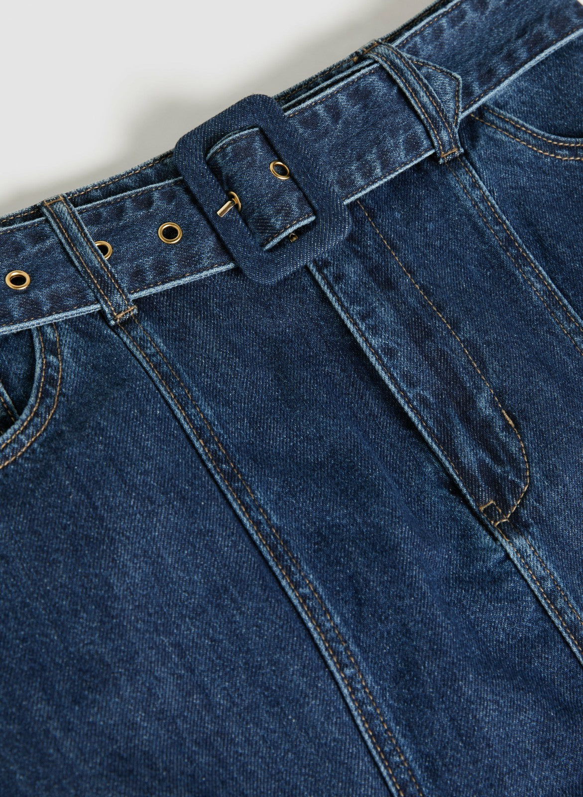 Women Denim Midi Skirt Rinse Tint | Melanie Lyne