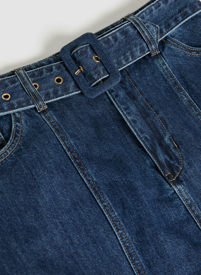 Women Denim Midi Skirt Rinse Tint | Melanie Lyne