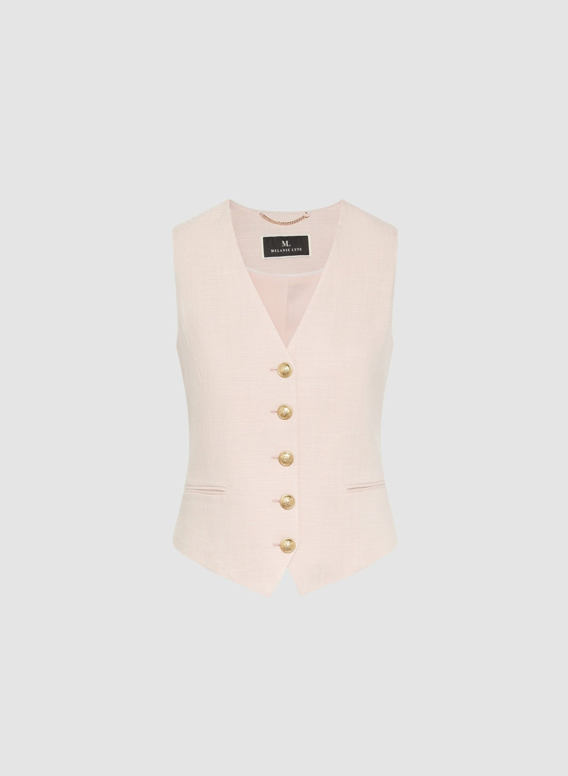 Women Button-Down Vest Pink Pearl | Melanie Lyne