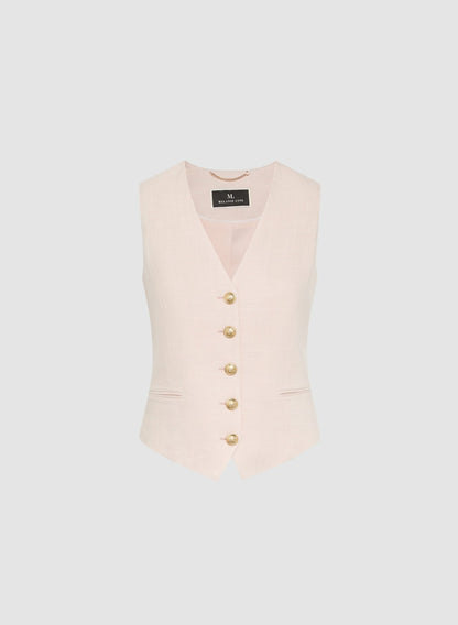 Women Button-Down Vest Pink Pearl | Melanie Lyne