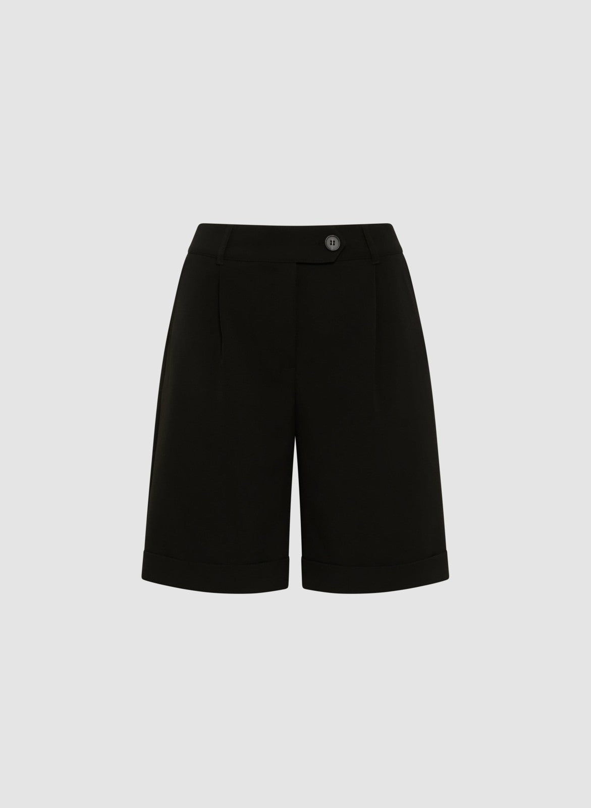 Women Pleated Cotton-Blend Shorts Black | Melanie Lyne