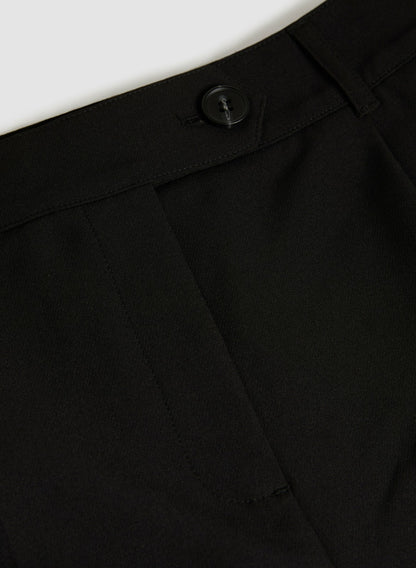 Women Pleated Cotton-Blend Shorts Black | Melanie Lyne