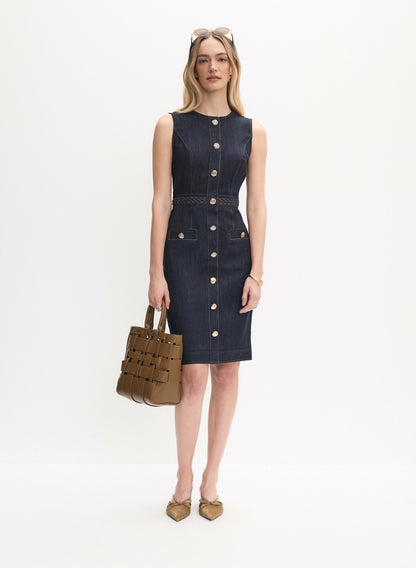 Women Belted Denim Dress Rinse Tint | Melanie Lyne