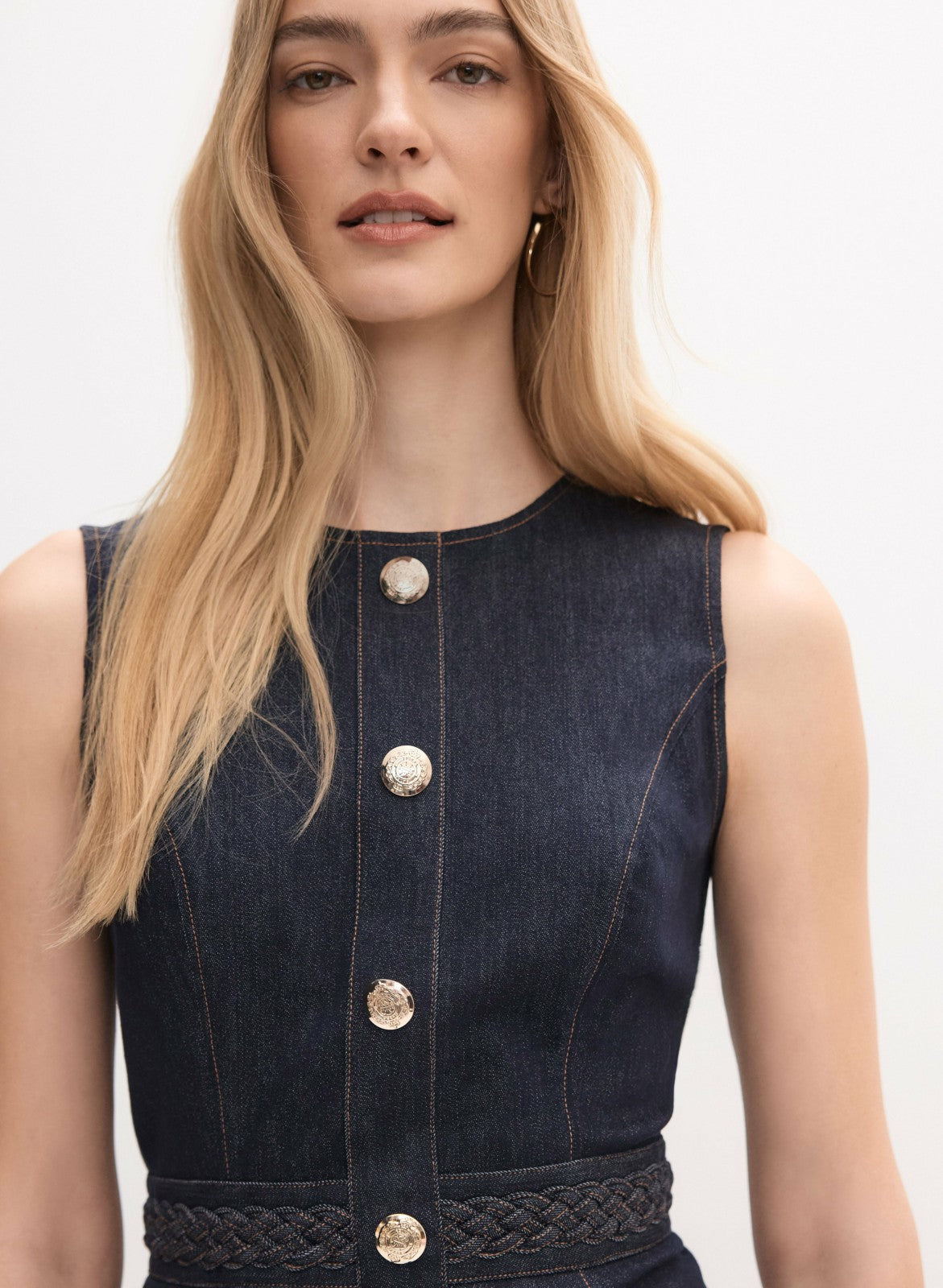 Women Belted Denim Dress Rinse Tint | Melanie Lyne