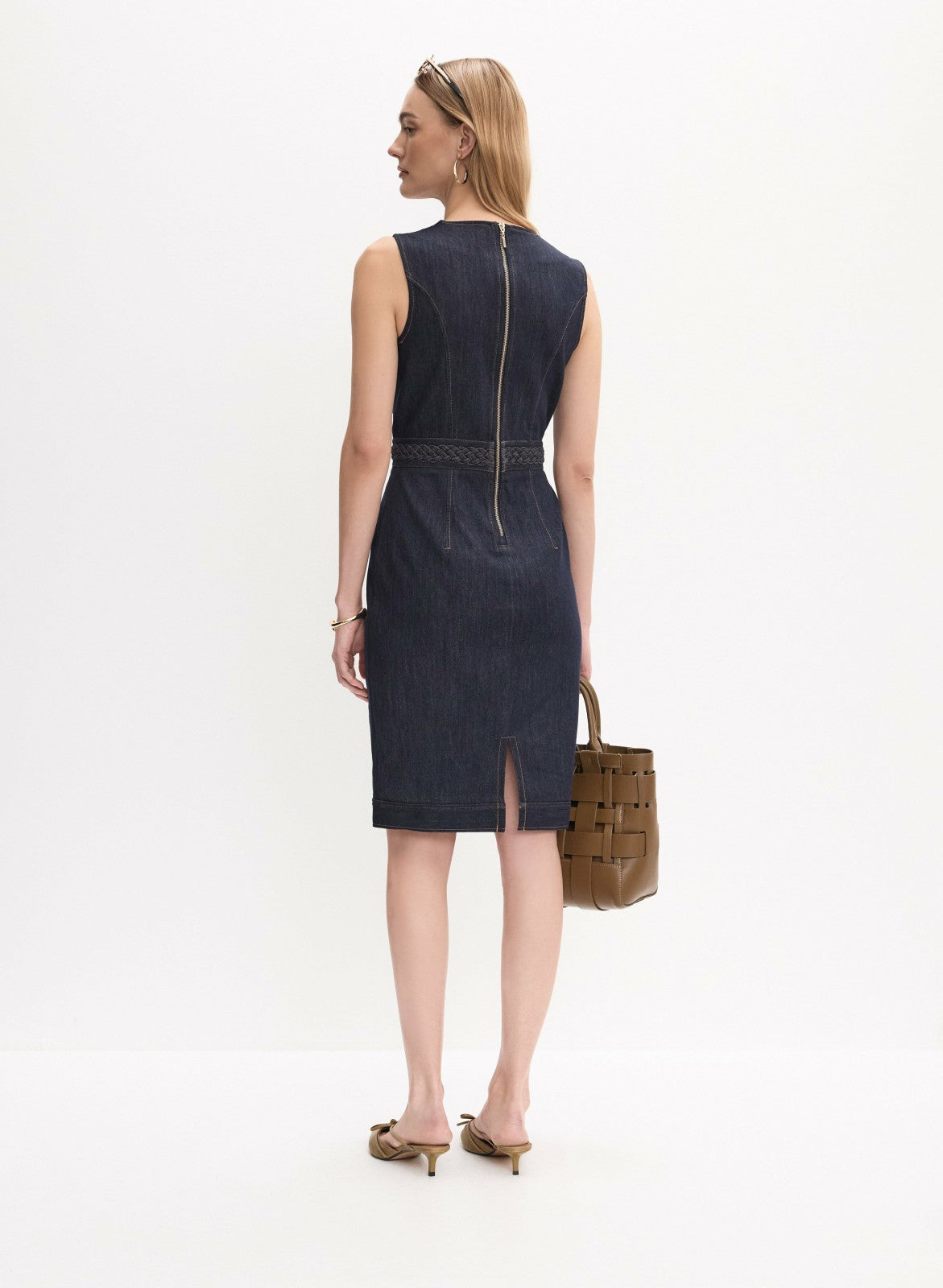 Women Belted Denim Dress Rinse Tint | Melanie Lyne