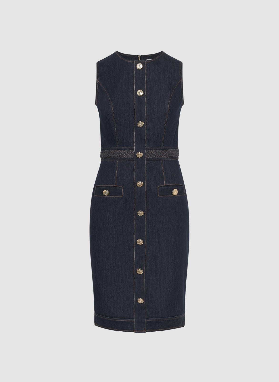 Women Belted Denim Dress Rinse Tint | Melanie Lyne