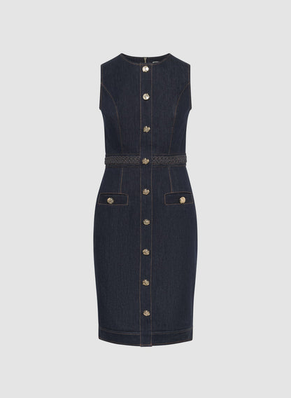 Women Belted Denim Dress Rinse Tint | Melanie Lyne