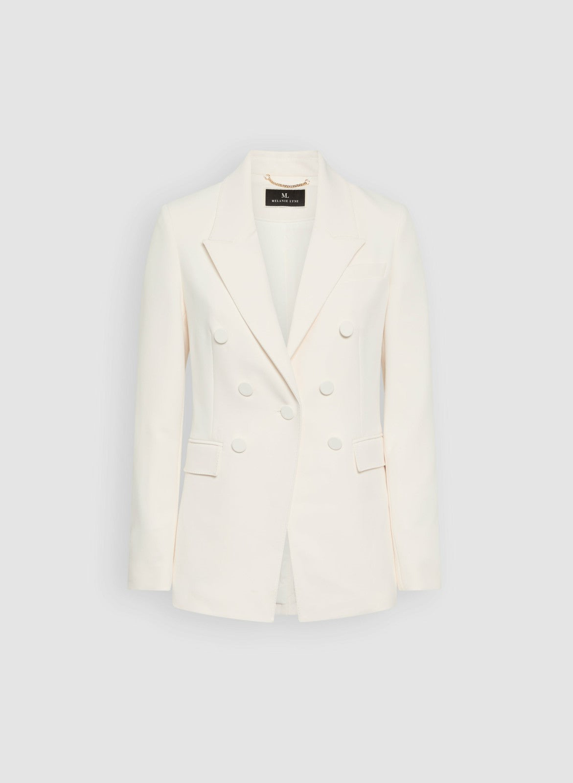 Women Crepe Peaked Lapel Jacket Ivory | Melanie Lyne