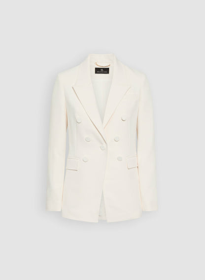 Women Crepe Peaked Lapel Jacket Ivory | Melanie Lyne