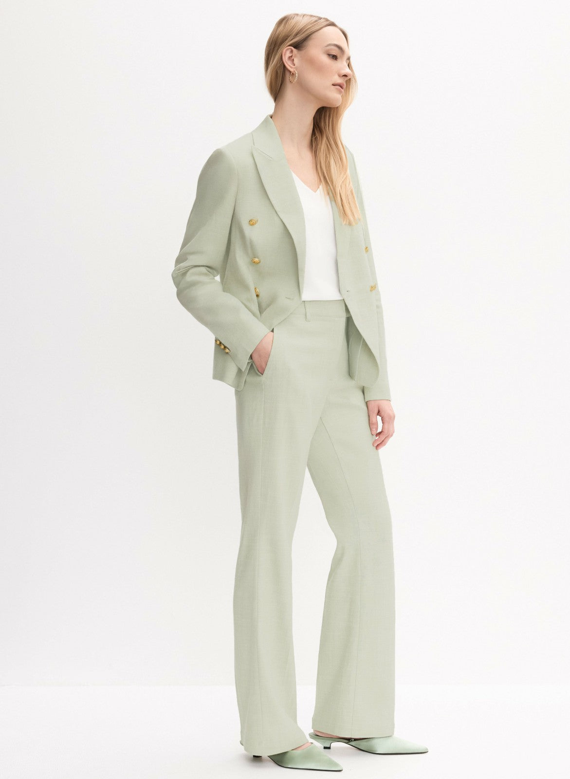 Women Soho Wide-Leg Pants Jelly Mint | Melanie Lyne