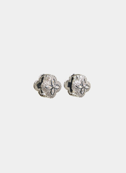 Women Floral Stud Earrings Silver | Melanie Lyne