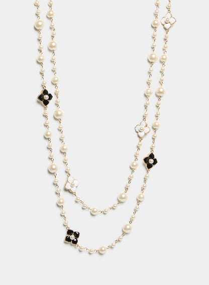Women Pearl & Floral Necklace Pearl | Melanie Lyne