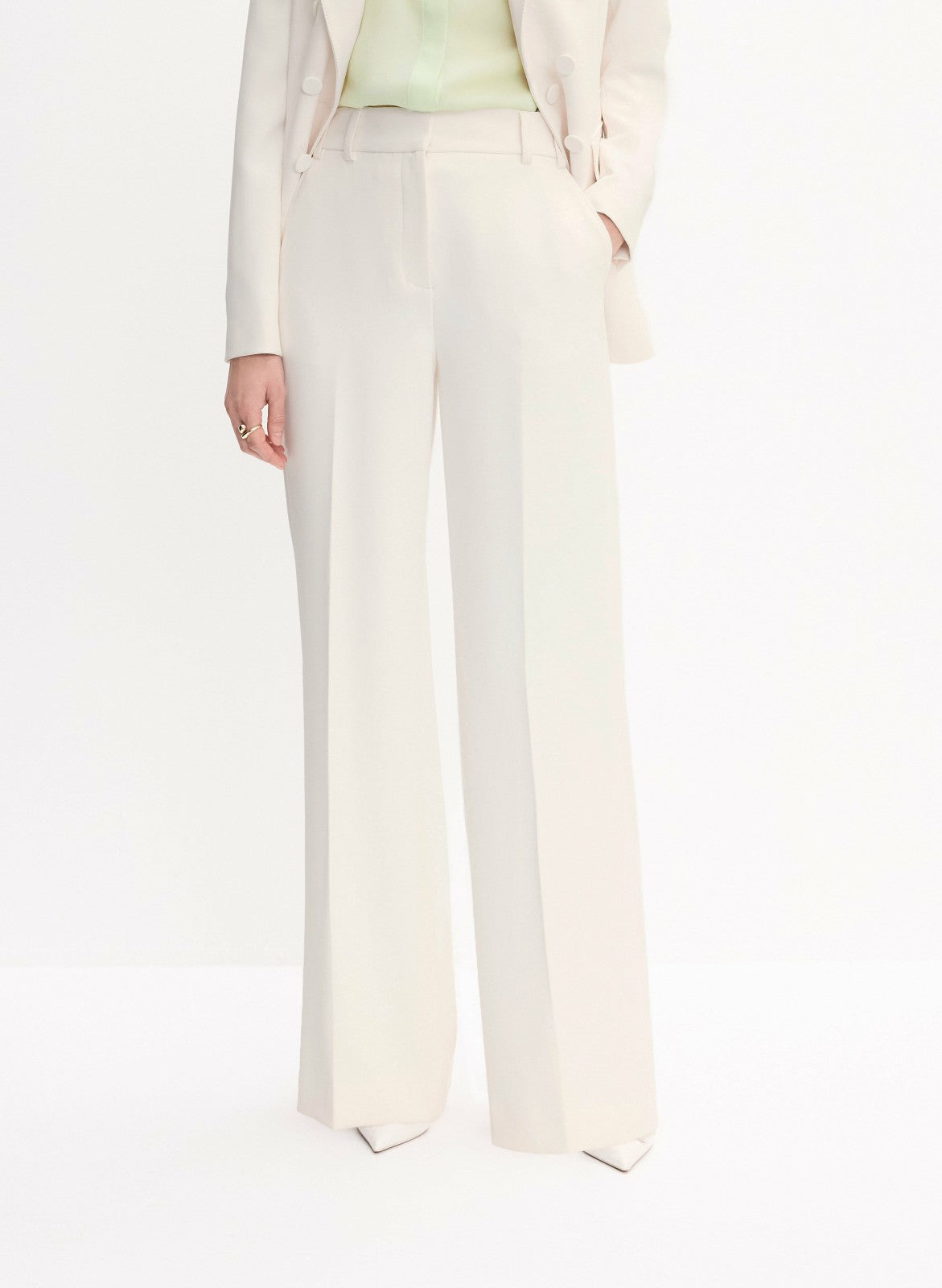 Women Soho Wide-Leg Pants Ivory | Melanie Lyne