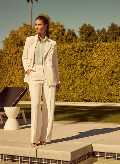 Women Soho Wide-Leg Pants Ivory | Melanie Lyne