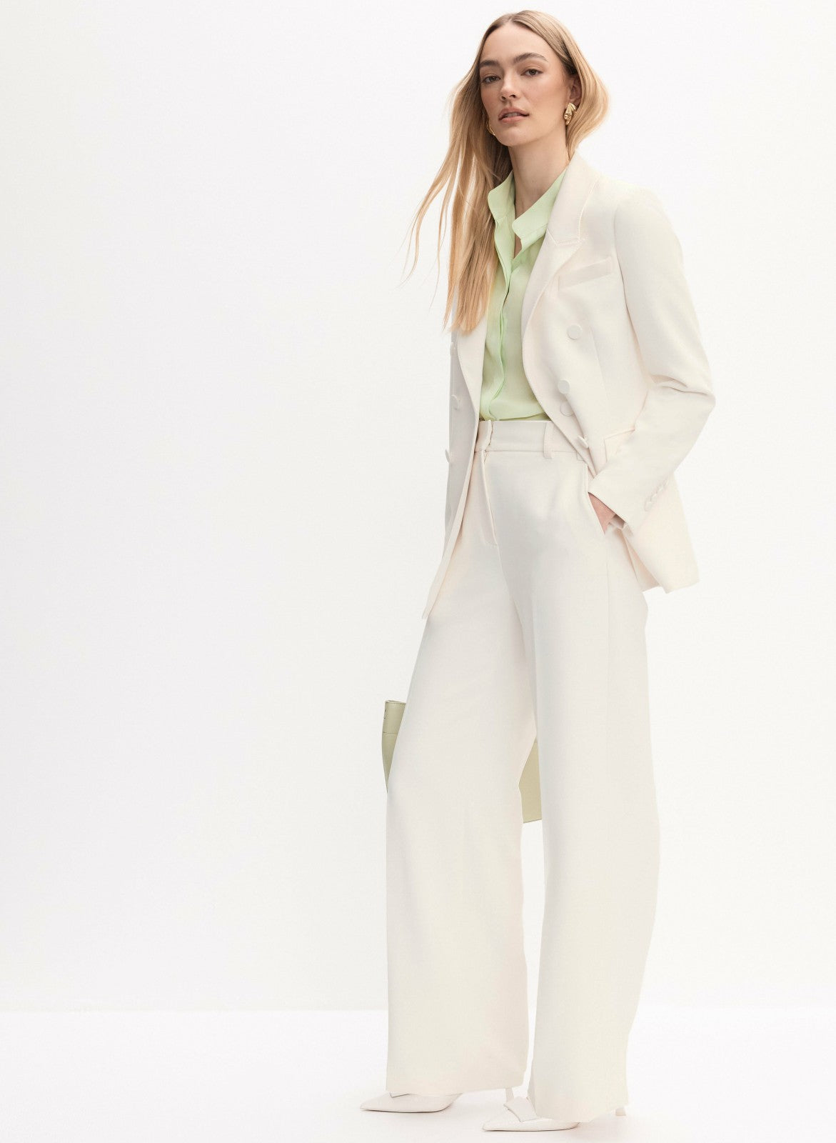 Women Soho Wide-Leg Pants Ivory | Melanie Lyne