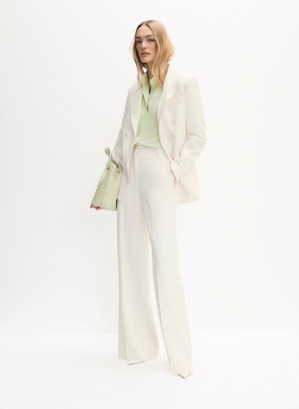 Women Soho Wide-Leg Pants Ivory | Melanie Lyne