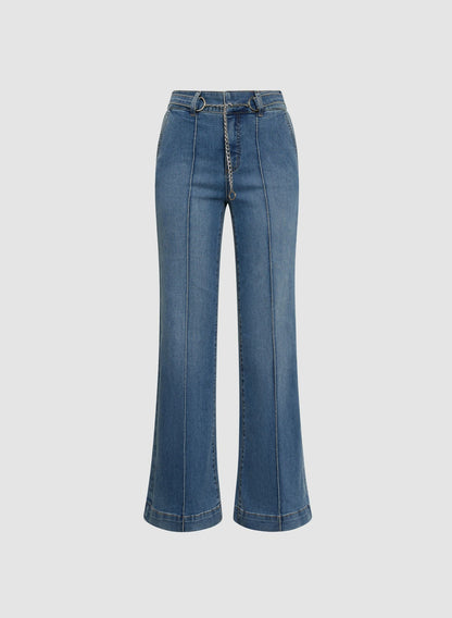 Women Chain Belt Jeans Light Blue | Melanie Lyne