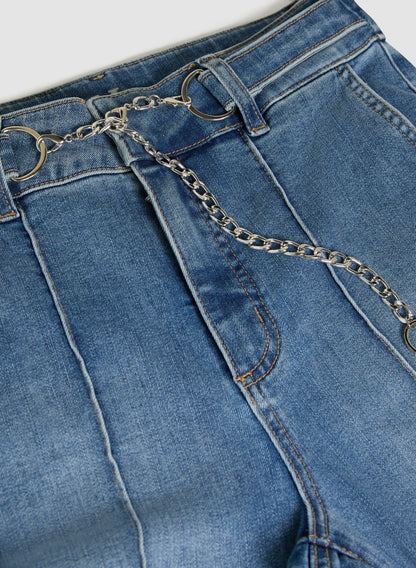 Women Chain Belt Jeans Light Blue | Melanie Lyne