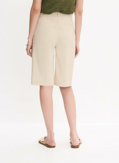 Women Long Cotton-Blend Shorts Panna | Melanie Lyne