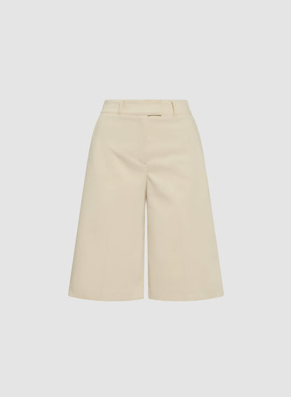 Women Long Cotton-Blend Shorts Panna | Melanie Lyne
