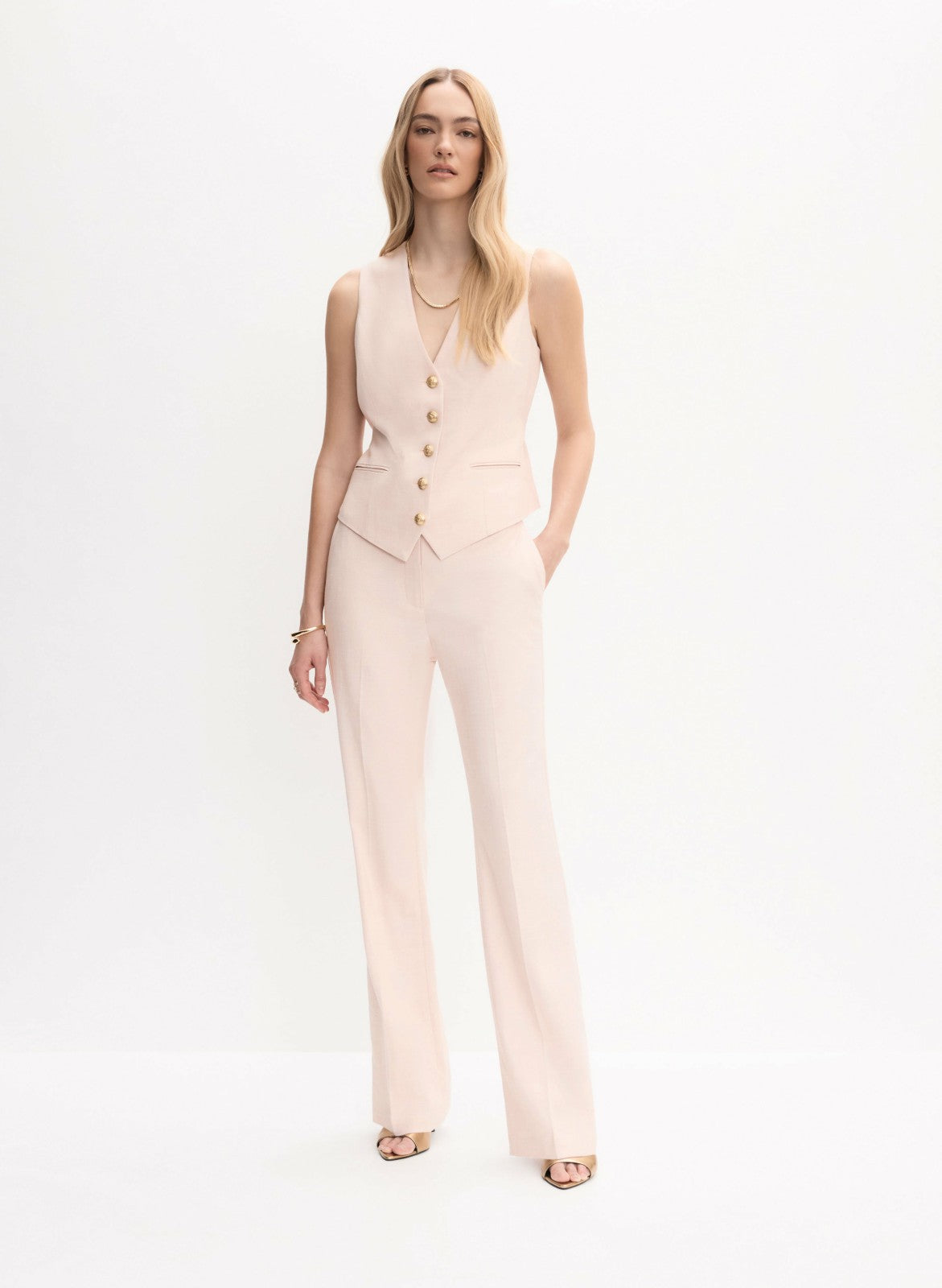 Women Soho Wide-Leg Pants Pink Pearl | Melanie Lyne