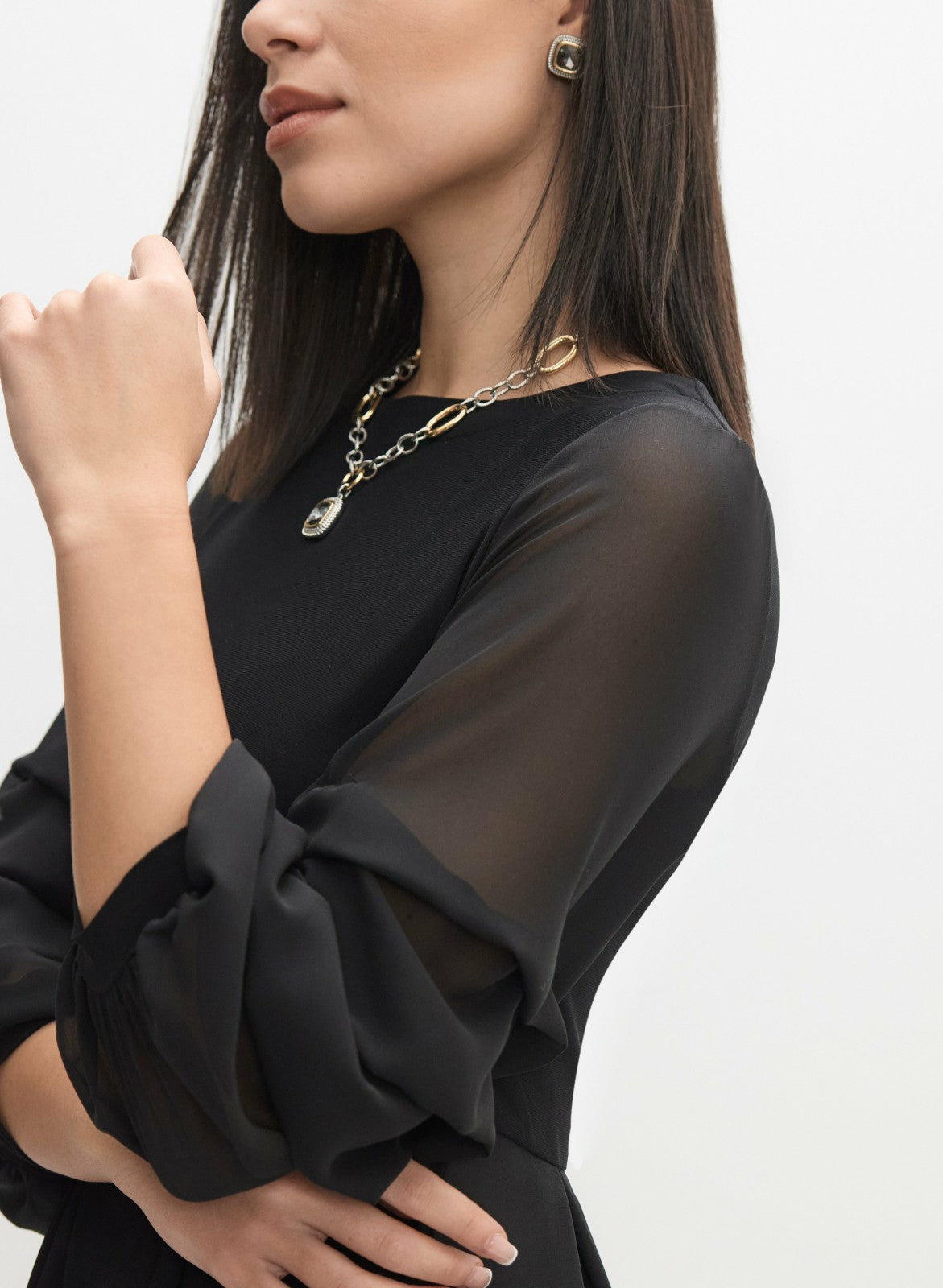 Women Asymmetric Tunic Blouse Black | Melanie Lyne