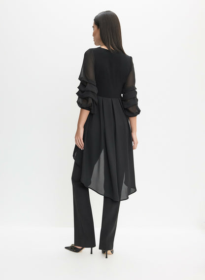 Women Asymmetric Tunic Blouse Black | Melanie Lyne