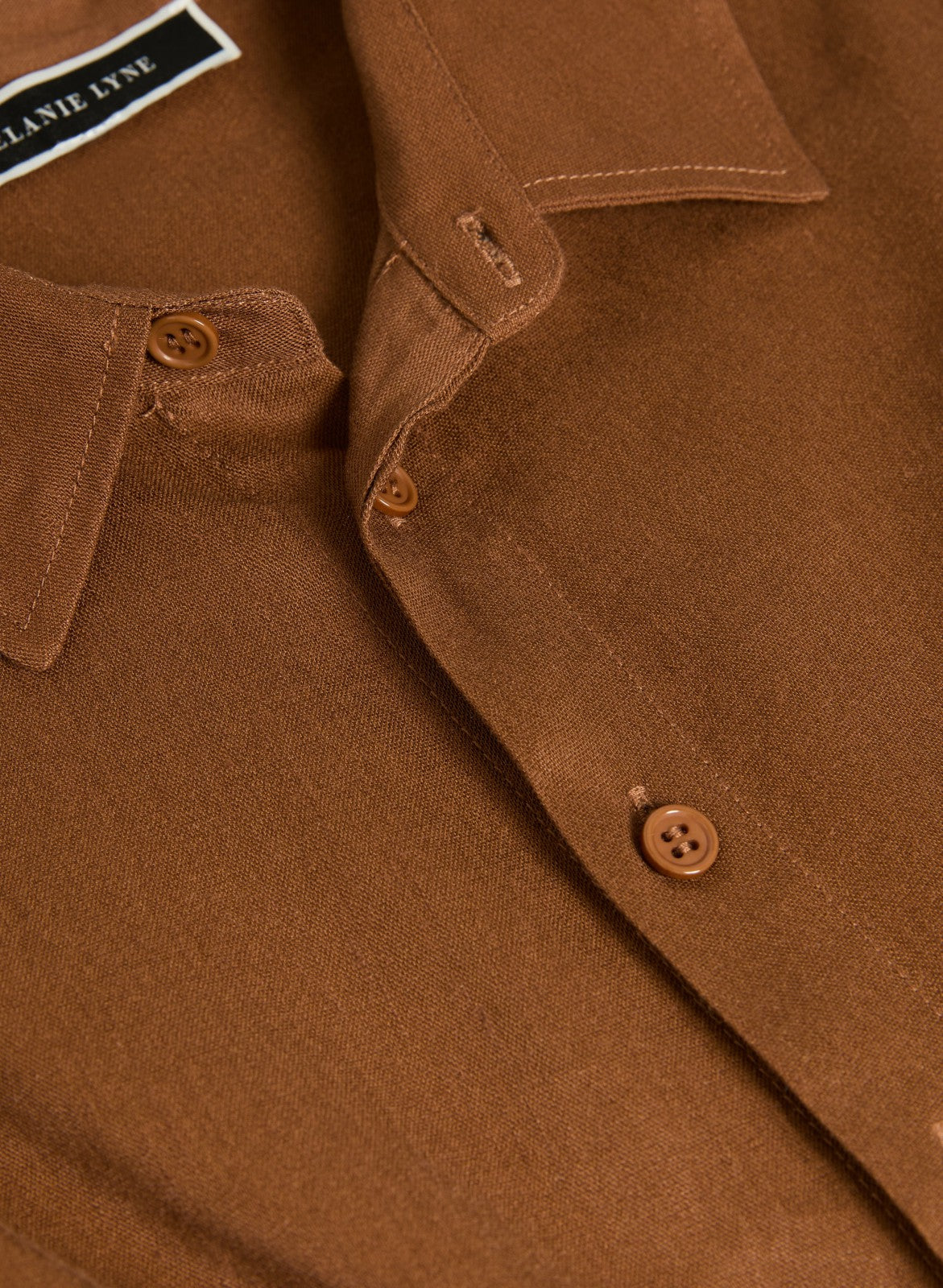 Women Linen-Blend Twist Front Dress Coffee Bean | Melanie Lyne