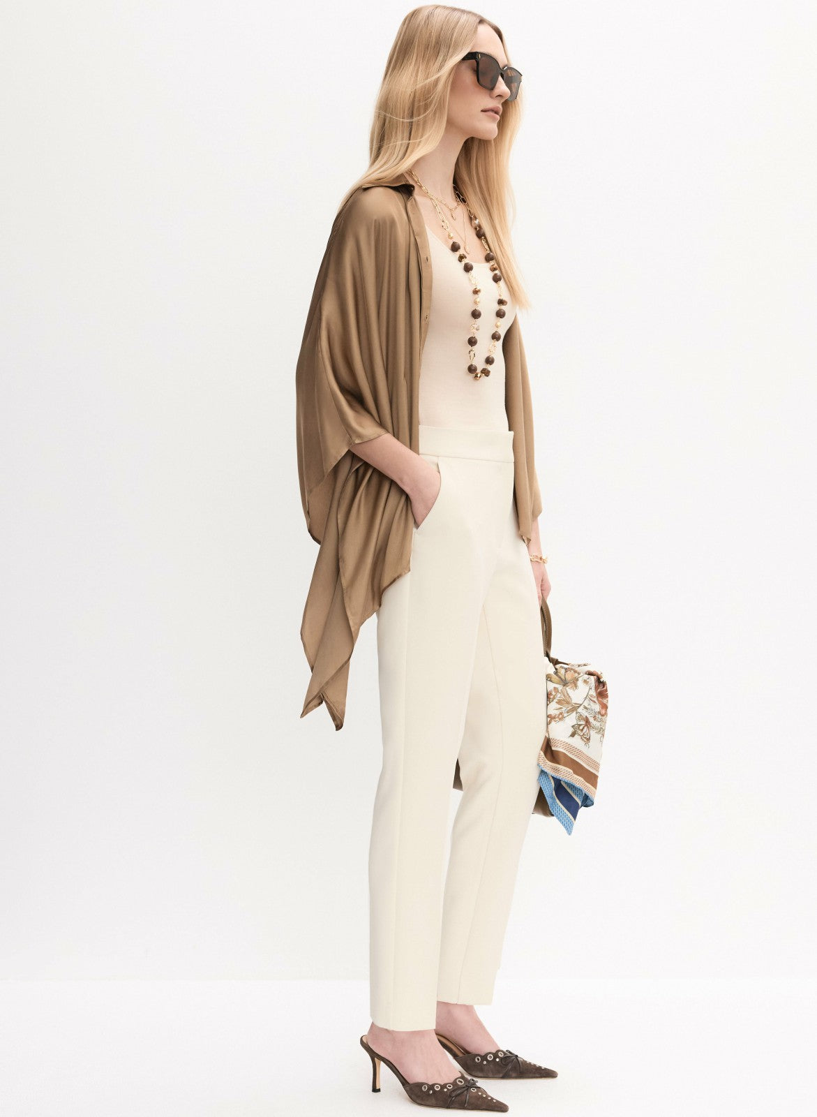 Women Giselle Slim-Leg Pants Stone | Melanie Lyne
