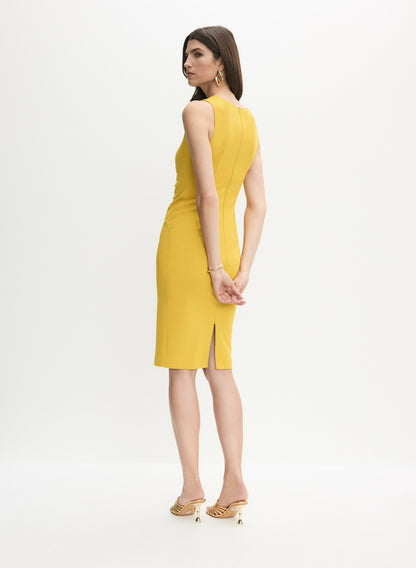Women Fitted Pleated Waist Dress Citrine | Melanie Lyne