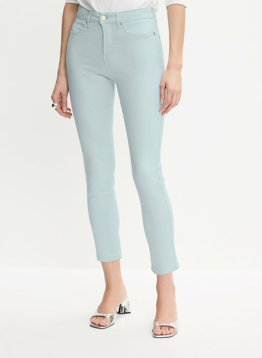 Women Slim-Leg Denim Capris Jelly Mint | Melanie Lyne