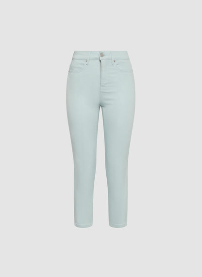 Women Slim-Leg Denim Capris Jelly Mint | Melanie Lyne