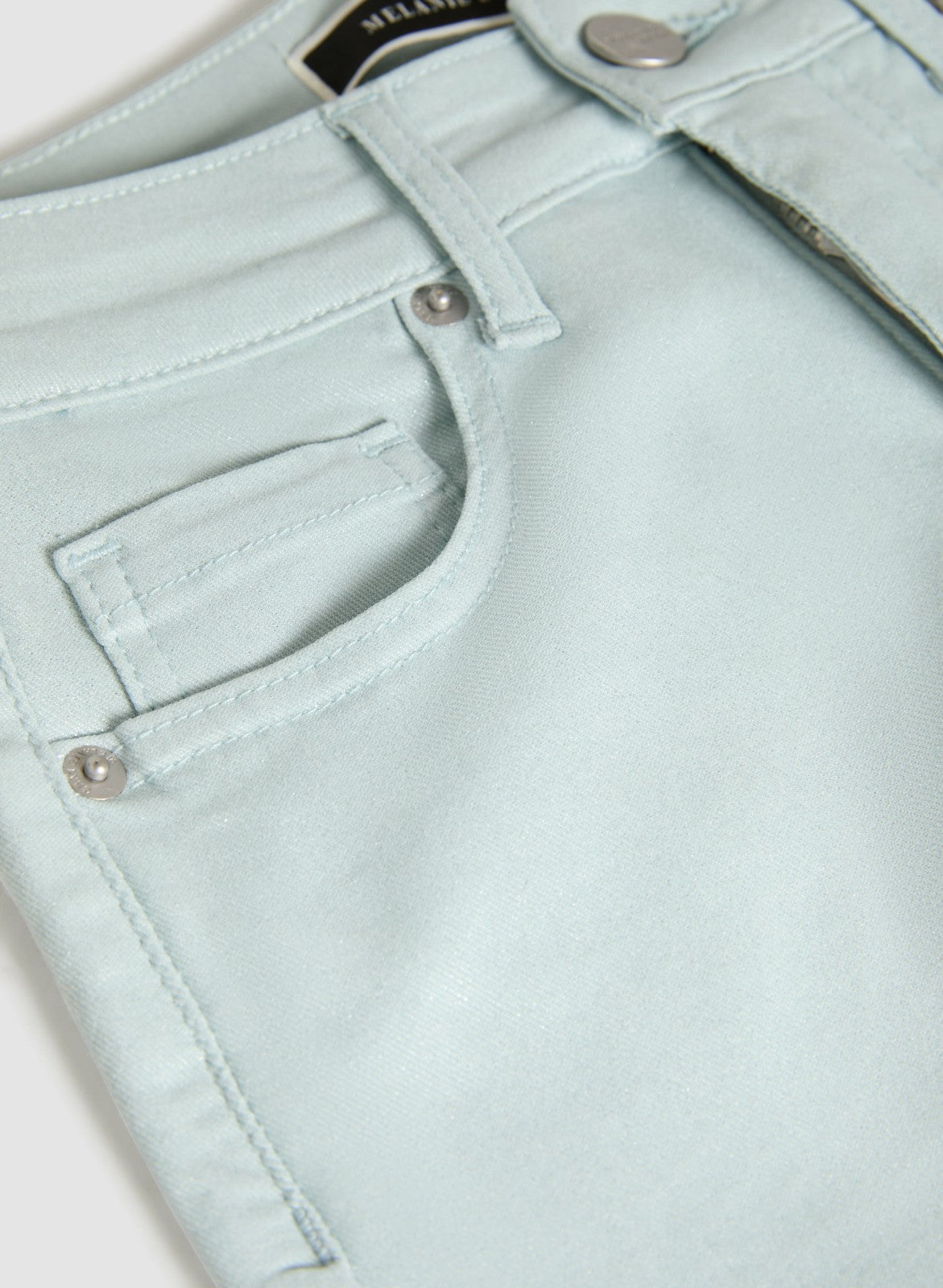 Women Slim-Leg Denim Capris Jelly Mint | Melanie Lyne