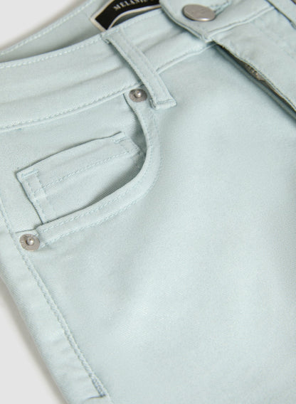Women Slim-Leg Denim Capris Jelly Mint | Melanie Lyne