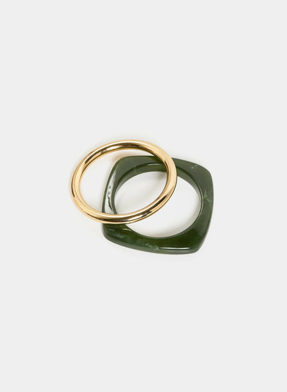 Women Two-Piece Bangle Set Mint Green | Melanie Lyne