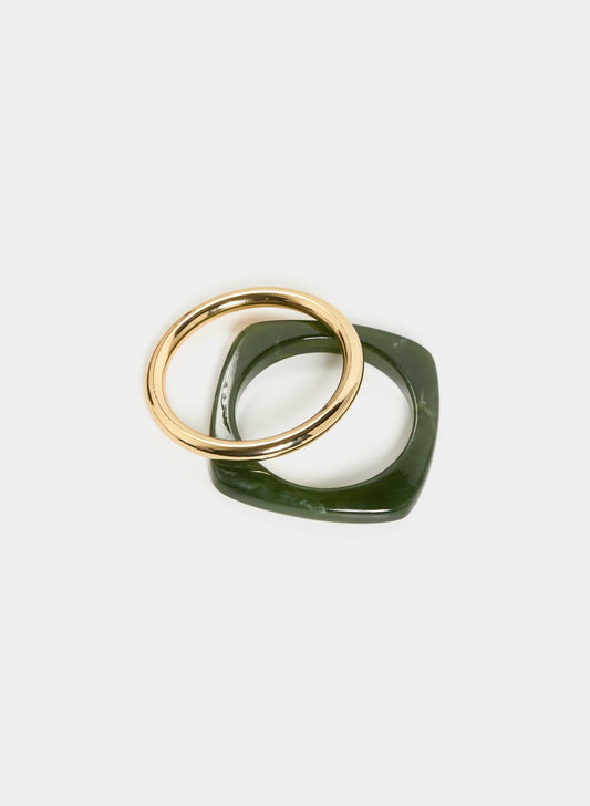 Women Two-Piece Bangle Set Mint Green | Melanie Lyne
