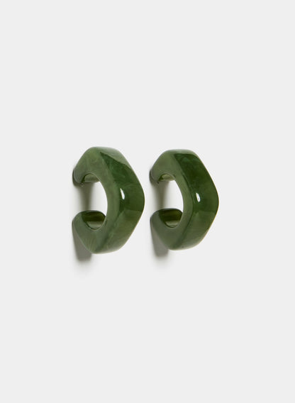 Women Marbled Hoop Earrings Mint Green | Melanie Lyne